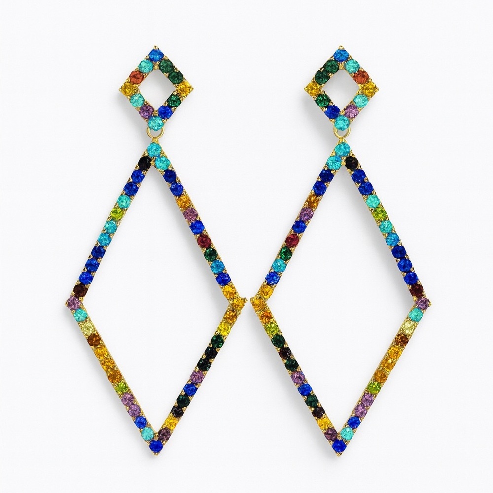 ⚜️ Multicolor Gemstone Drop Earrings